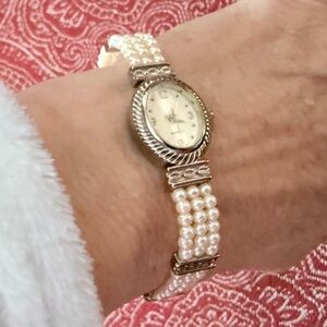Vintage Watch Pearl Band Adjustable